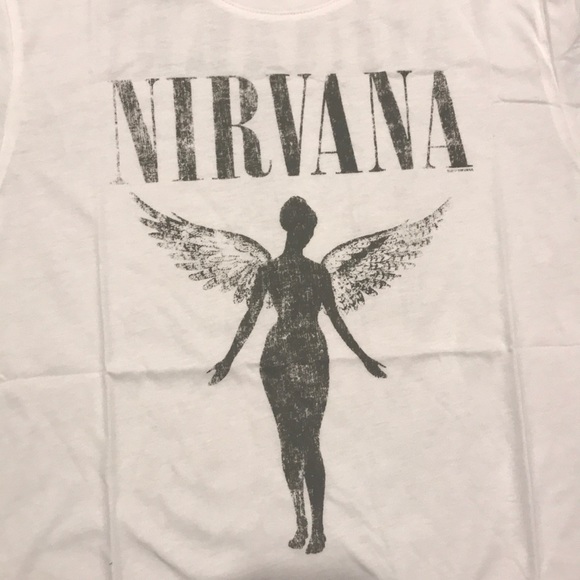 SOLD OUT White Nirvana Angel Tour Concert Vintage Shirt - Picture 4 of 5